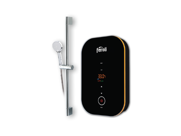 Máy nước nóng trực tiếp Ferroli AMORE GDP hiển thị nhiệt độ có bơm